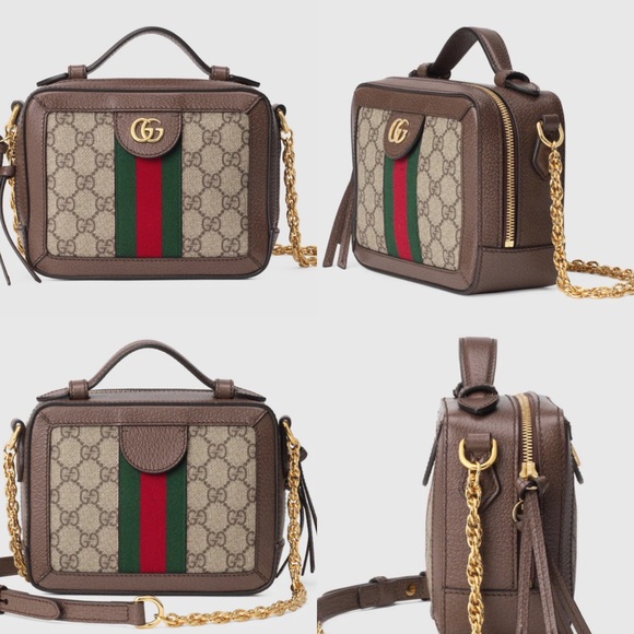 Gucci Handbags - Gucci GG Supreme Monogram Mini Ophidia Top Handle Crossbody Purse